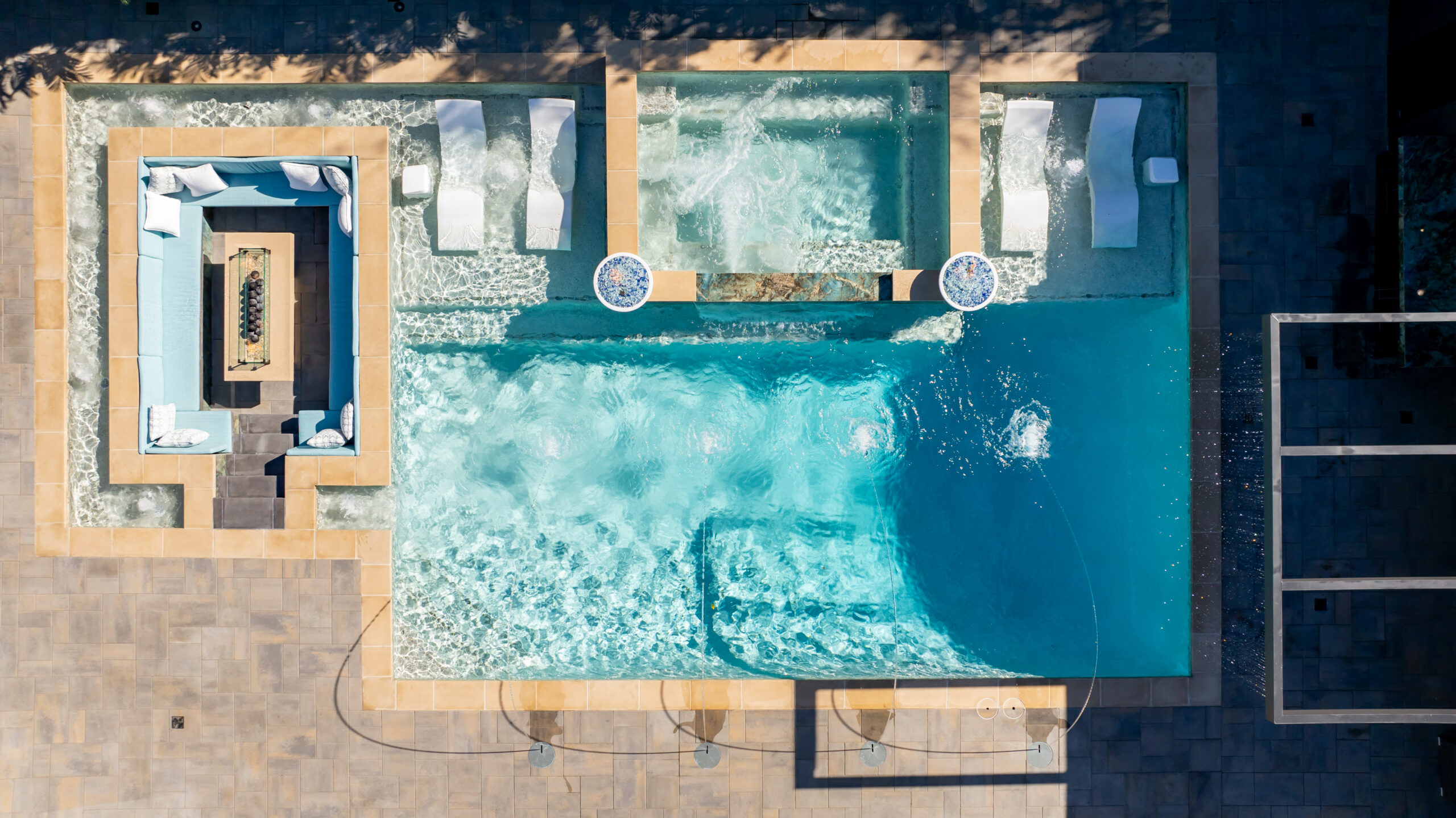 New Pool, Baja & Spa with Waterfall New Construction in Los Angeles CA