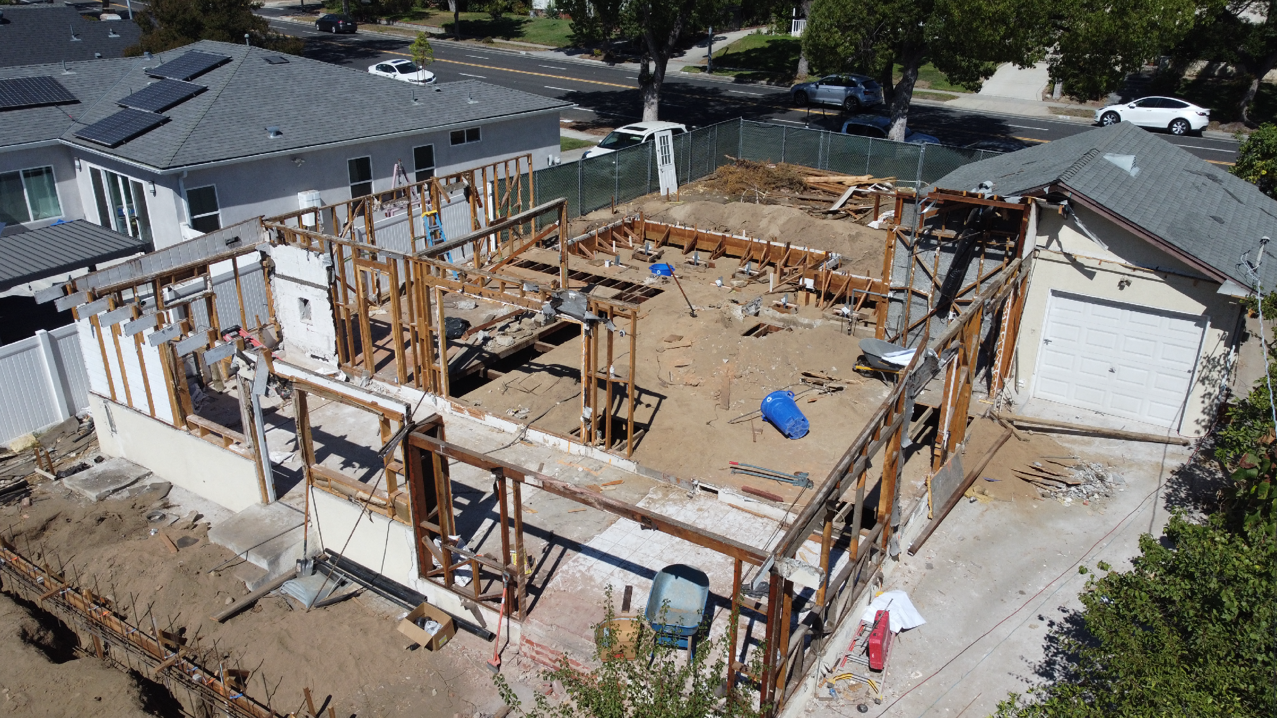 Residential ADU project during the planning and construction process in the Greater Los Angeles area